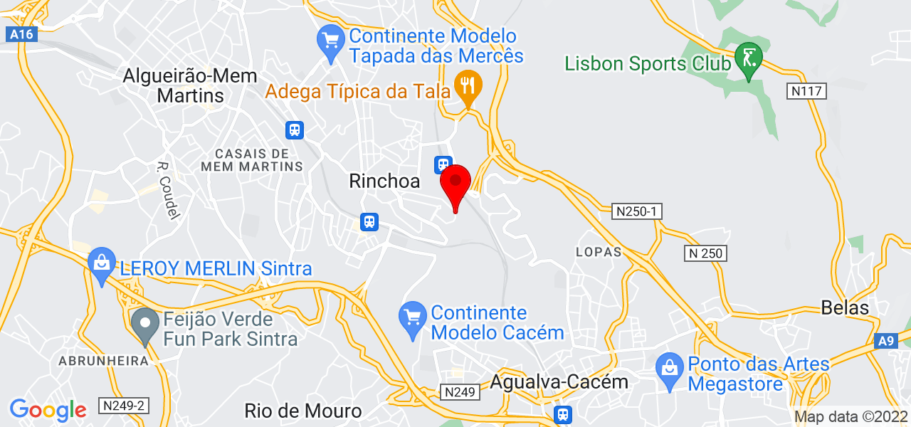 Aguinaldo Paulo - Lisboa - Sintra - Mapa