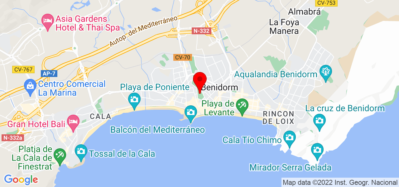 Aitana Izquierdo - Comunidad Valenciana - Benidorm - Mapa
