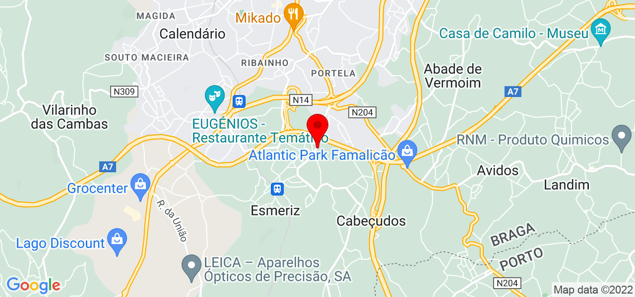 Andr&eacute; velho - Braga - Vila Nova de Famalicão - Mapa