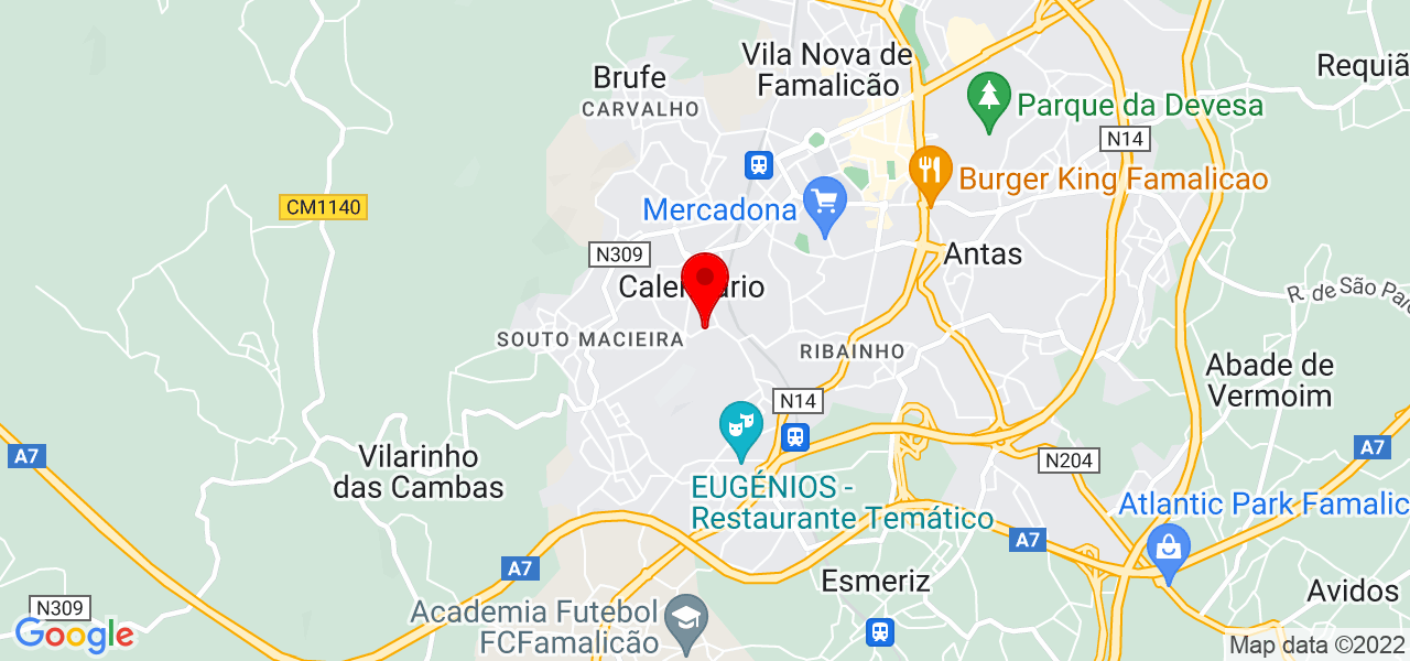 Mercaflux - Engenharia, Constru&ccedil;&atilde;o e Reabilita&ccedil;&atilde;o - Braga - Vila Nova de Famalicão - Mapa