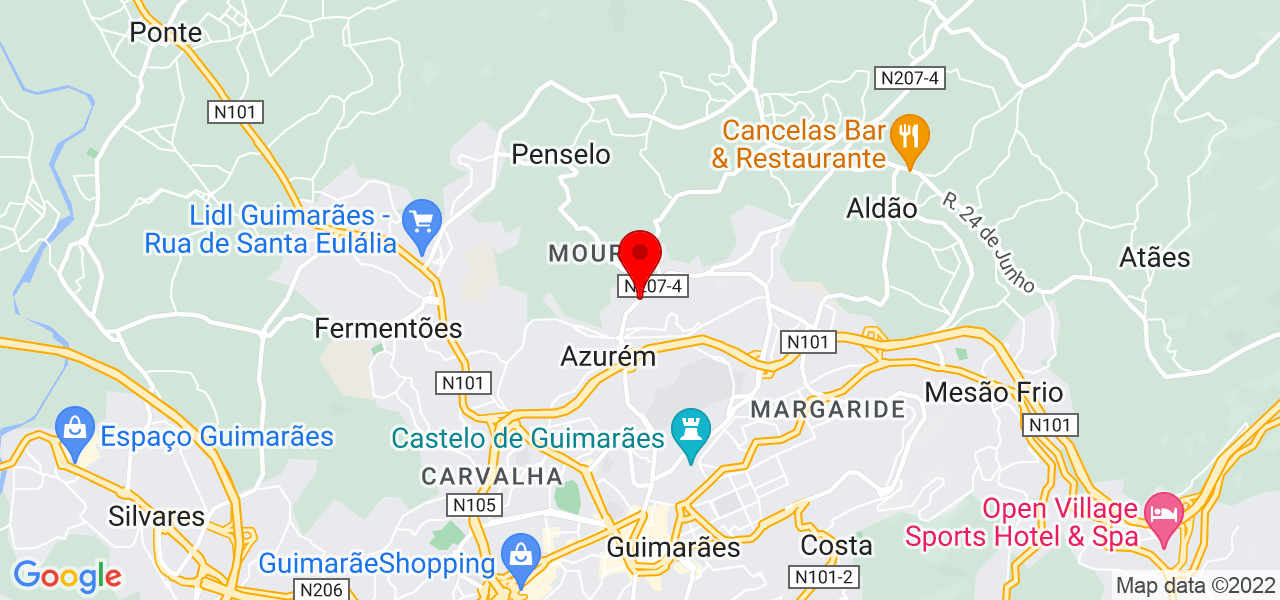 Vit&oacute;ria (limpeza especializada) - Braga - Guimarães - Mapa