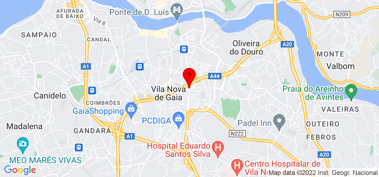 Andreia Nascimento - Porto - Vila Nova de Gaia - Mapa