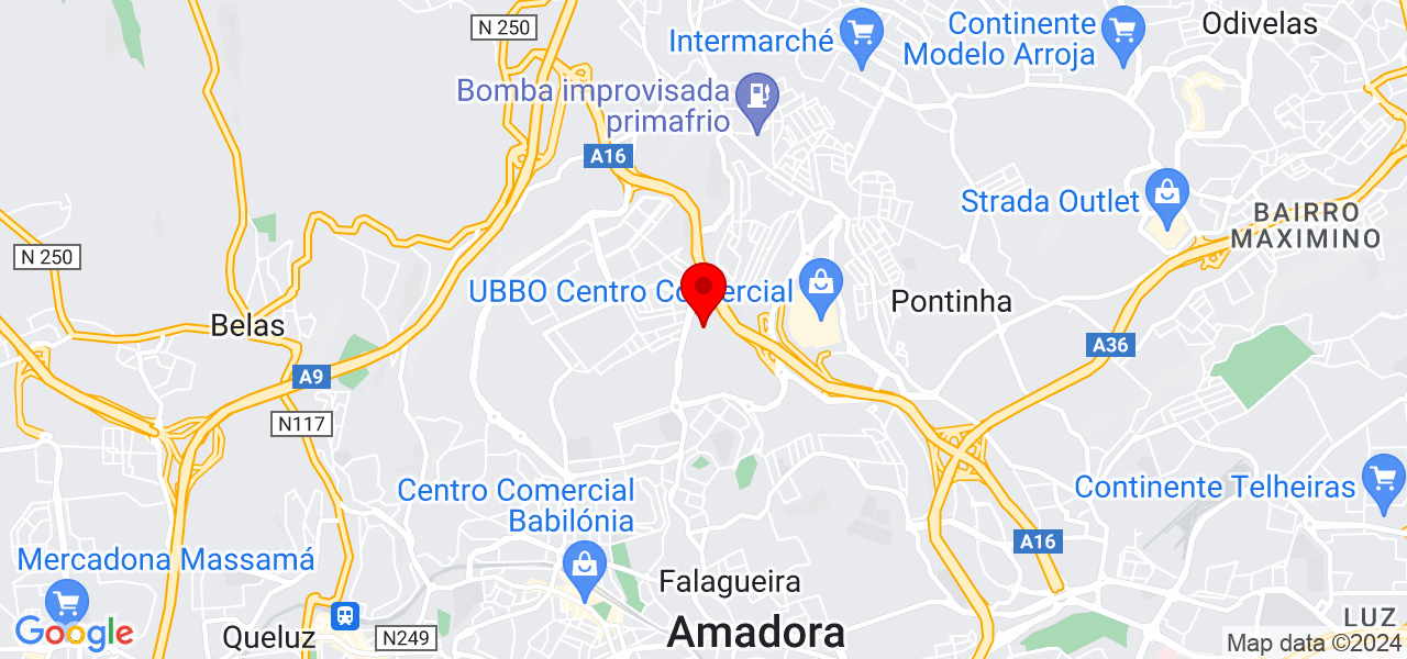 Luana Brito Medica Terapeuta - Lisboa - Amadora - Mapa