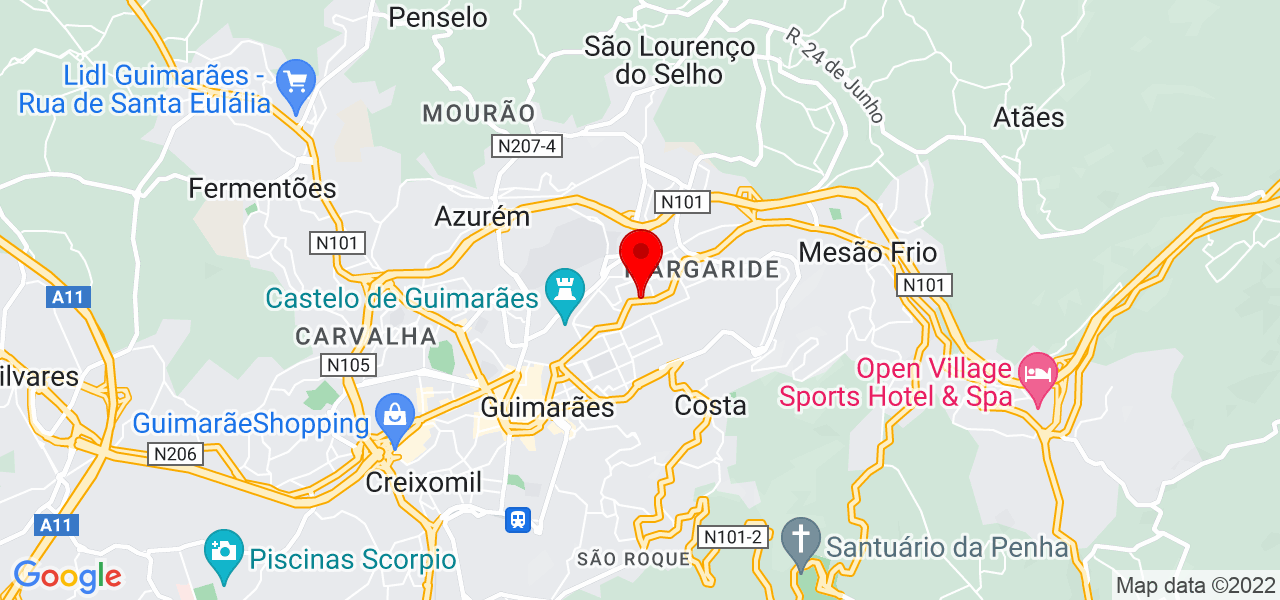 Luana Duarte - Braga - Guimarães - Mapa