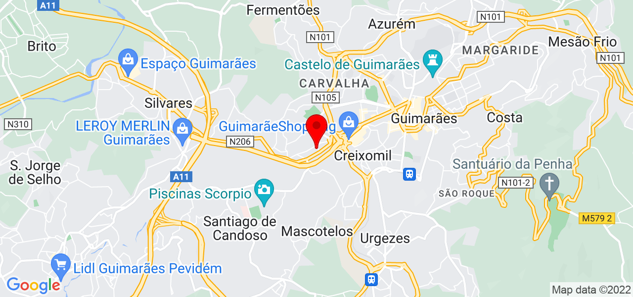 Margarida Antunes - Braga - Guimarães - Mapa