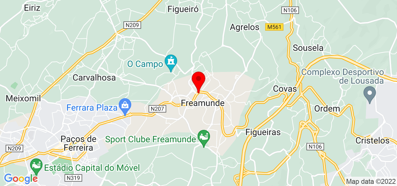 Lu&iacute;s Gomes - Porto - Paços de Ferreira - Mapa