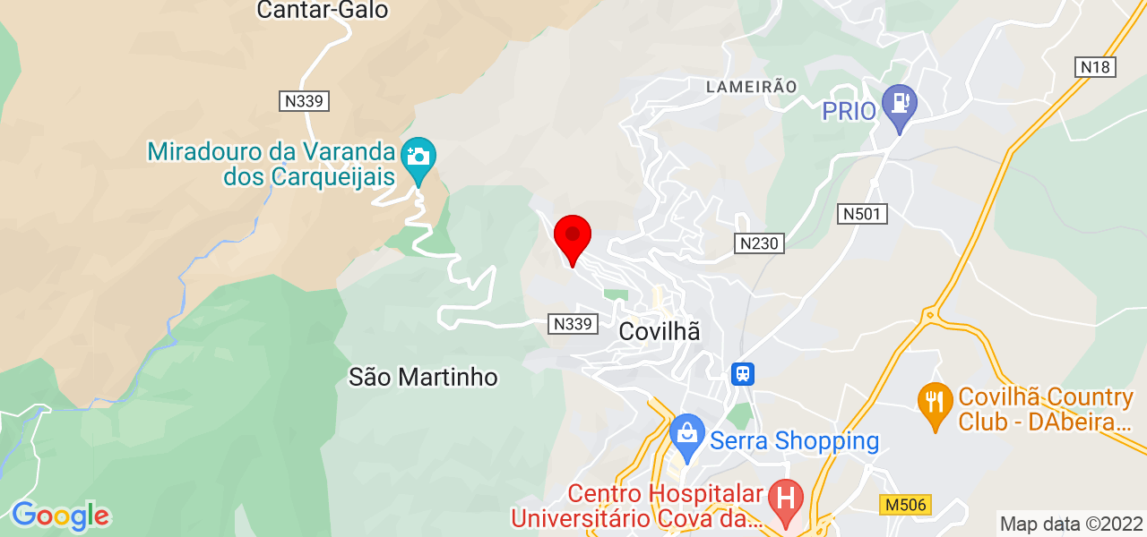 C&aacute;tia Cabanas - Castelo Branco - Covilhã - Mapa
