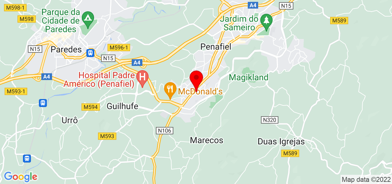 Andressa Vercosa Pacheco - Porto - Penafiel - Mapa