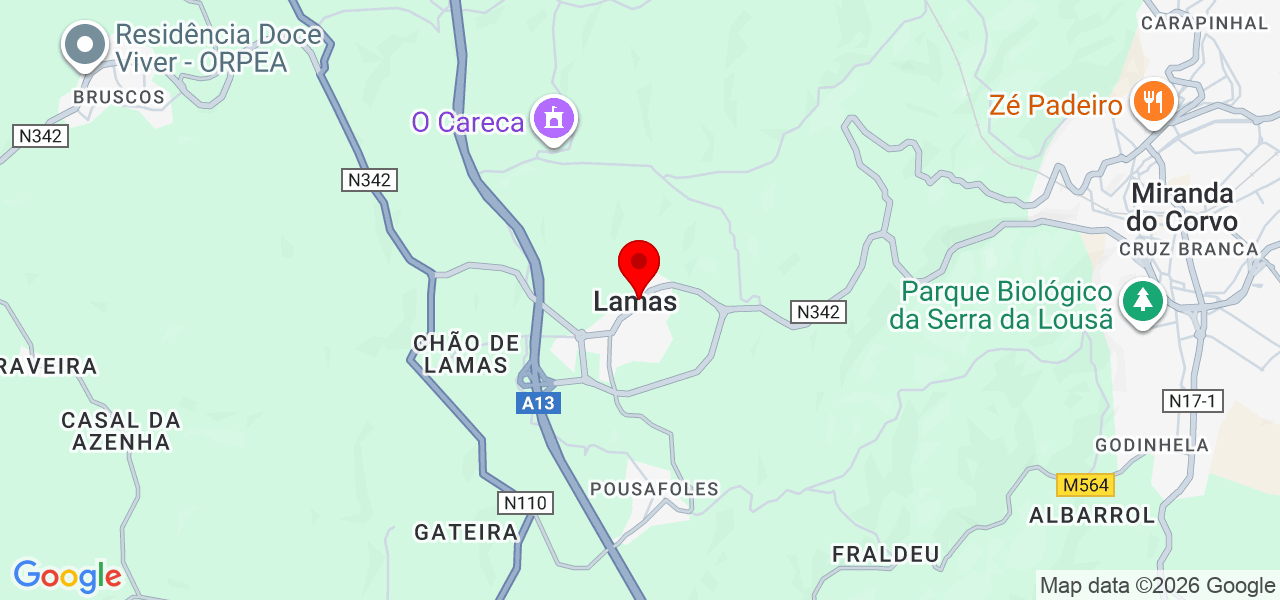 Elisa Milene - Coimbra - Miranda do Corvo - Map