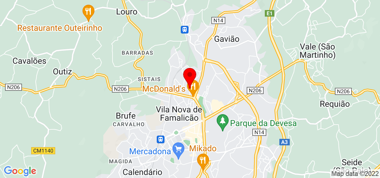 Pedro Queir&oacute;s - Braga - Vila Nova de Famalicão - Mapa