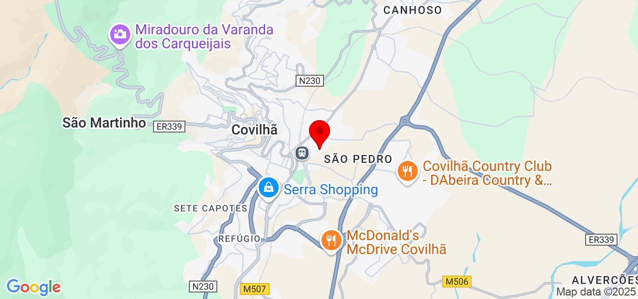Adelaide - Castelo Branco - Covilhã - Karte