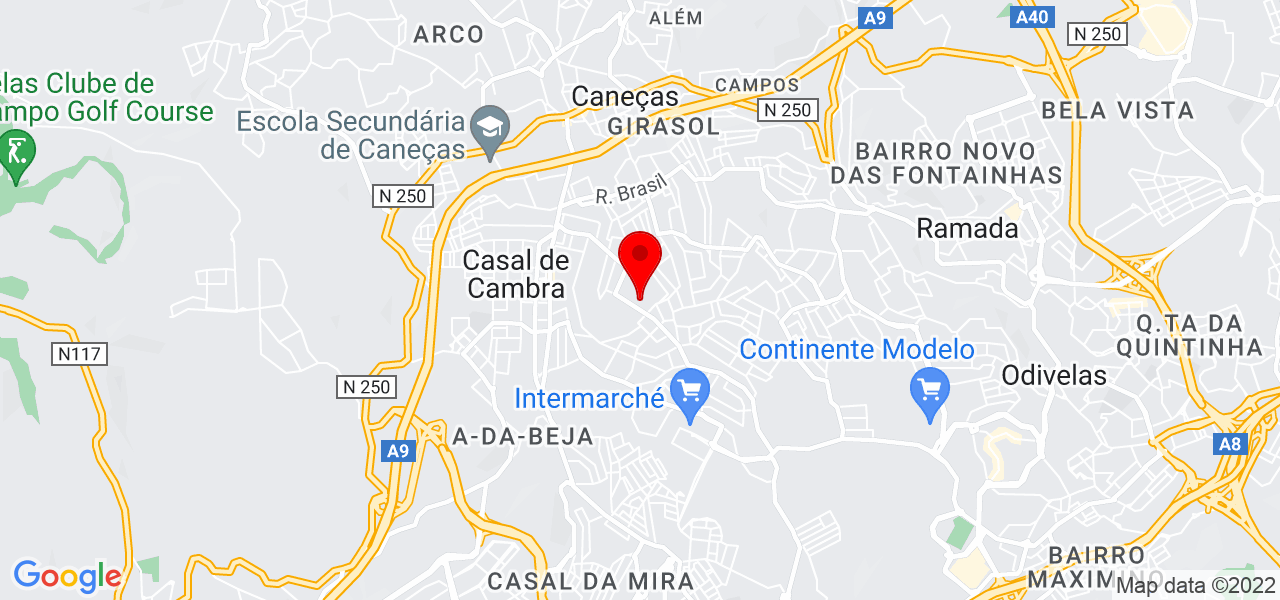 PERFIL CONTEMPOR&Acirc;NEO INOVA&Ccedil;&Atilde;O EM CAIXILHARIA - Lisboa - Odivelas - Mapa