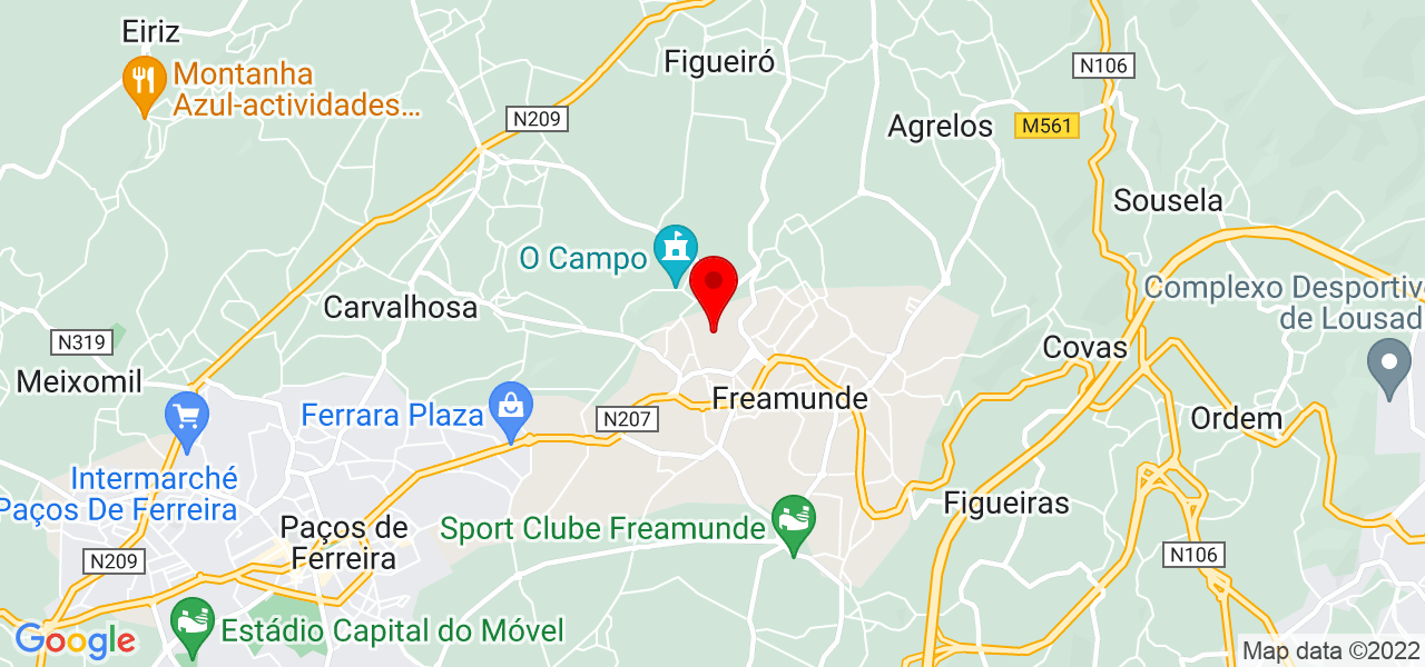 Al CAP&Atilde;O RESTAURANTE e CASA FONTE DA T&Iacute;LIA - Porto - Paços de Ferreira - Mapa