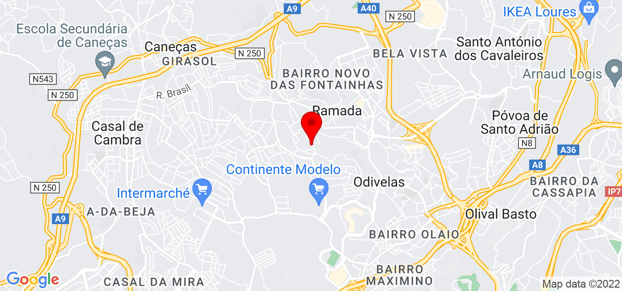 EBL Trabalho Vertical - Lisboa - Odivelas - Mapa