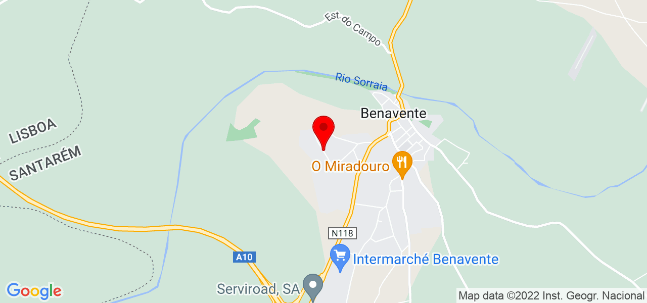 Joana - Santarém - Benavente - Mapa