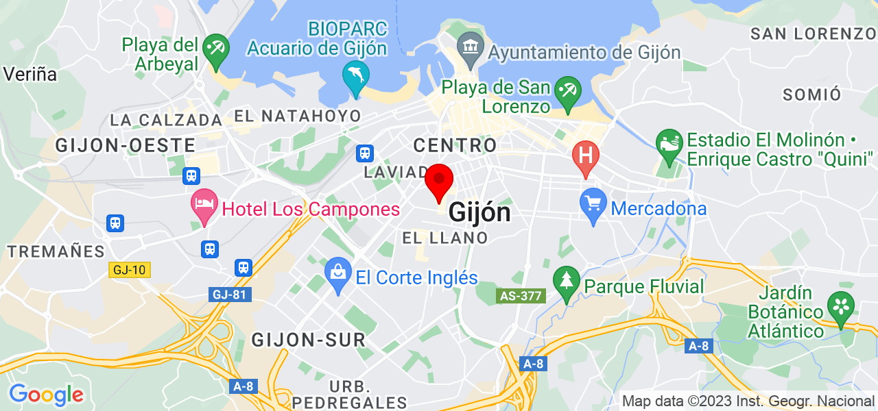 Reformas y tejados cortina - Principado de Asturias - Gijón - Mapa