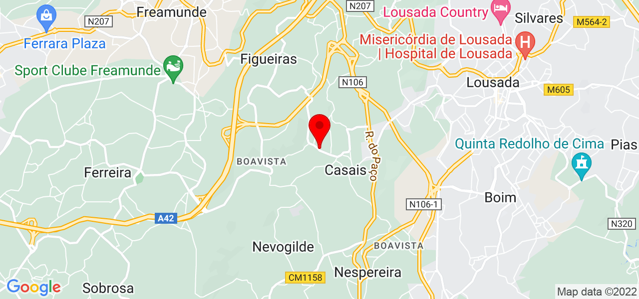Cruz - Porto - Lousada - Mapa