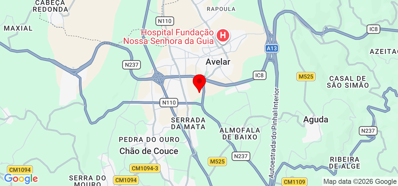 Caliari - Leiria - Ansião - Mapa