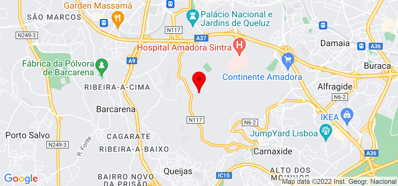 Empregada dom&eacute;stica e de limpezas - Lisboa - Amadora - Mapa