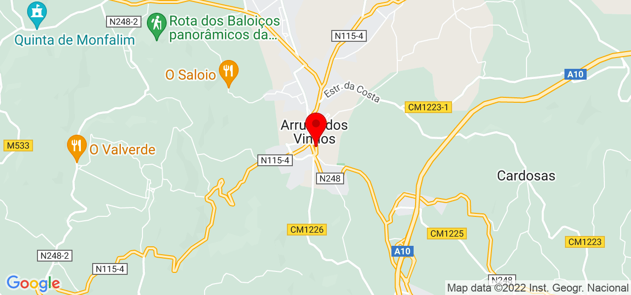 JF-INOVA Pintura e Remodelações - Lisboa - Arruda dos Vinhos - Mapa