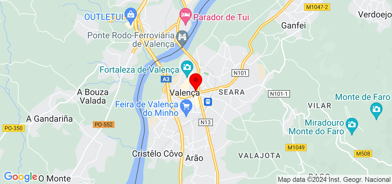 Guardi&atilde;s de Patas - Viana do Castelo - Valença - Mapa