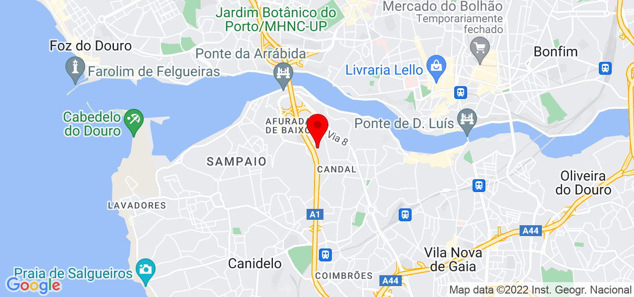 V&acirc;nia Oliveira - Porto - Vila Nova de Gaia - Mapa