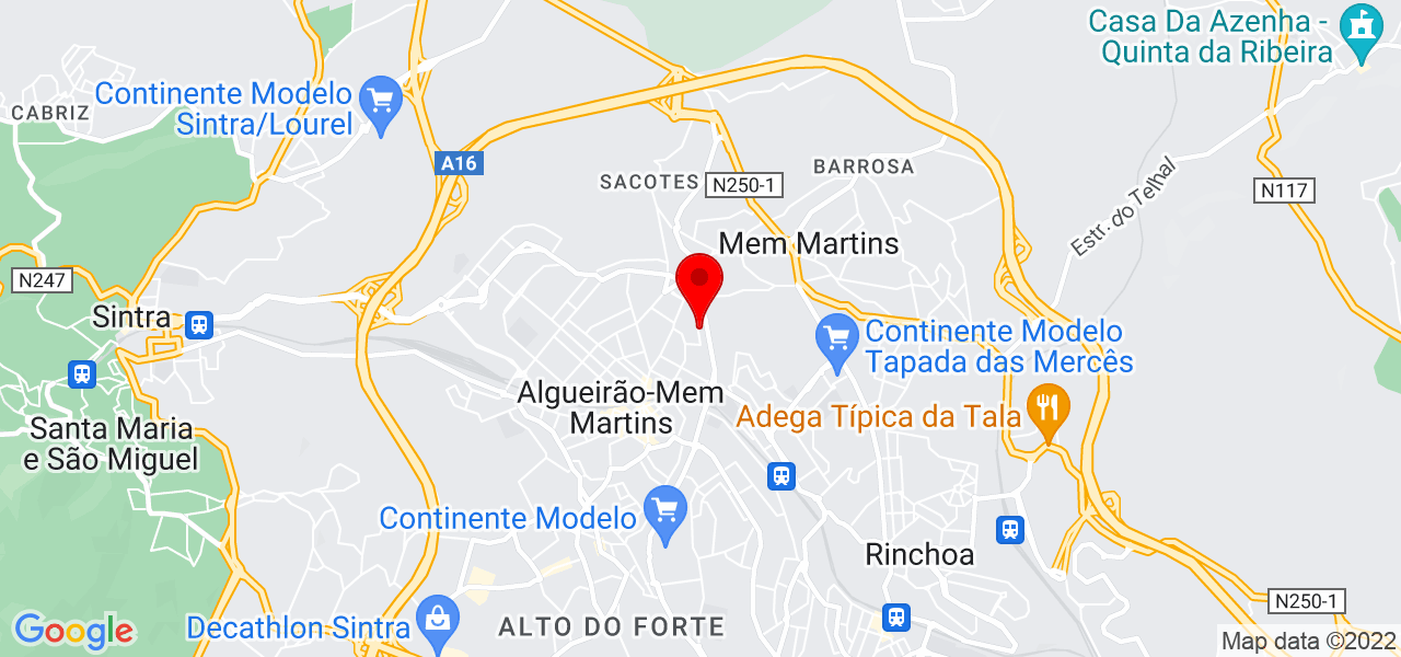 Josefa Rafaela Ferreira Marques Rebelo da Silva - Lisboa - Sintra - Mapa