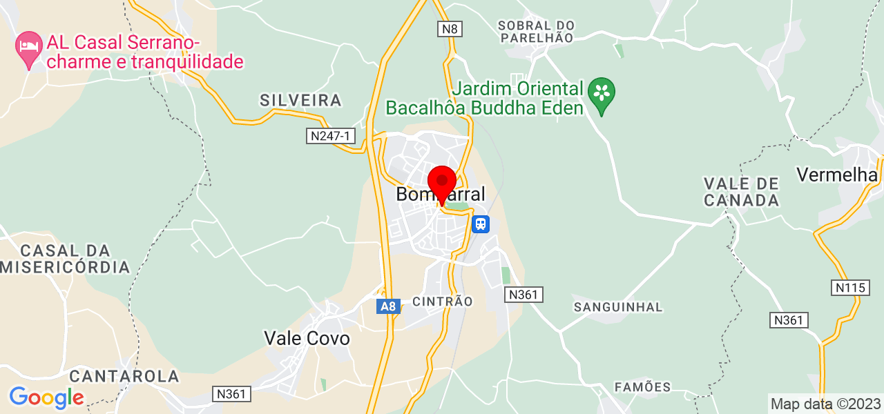 In&ecirc;s Bento - Leiria - Bombarral - Mapa