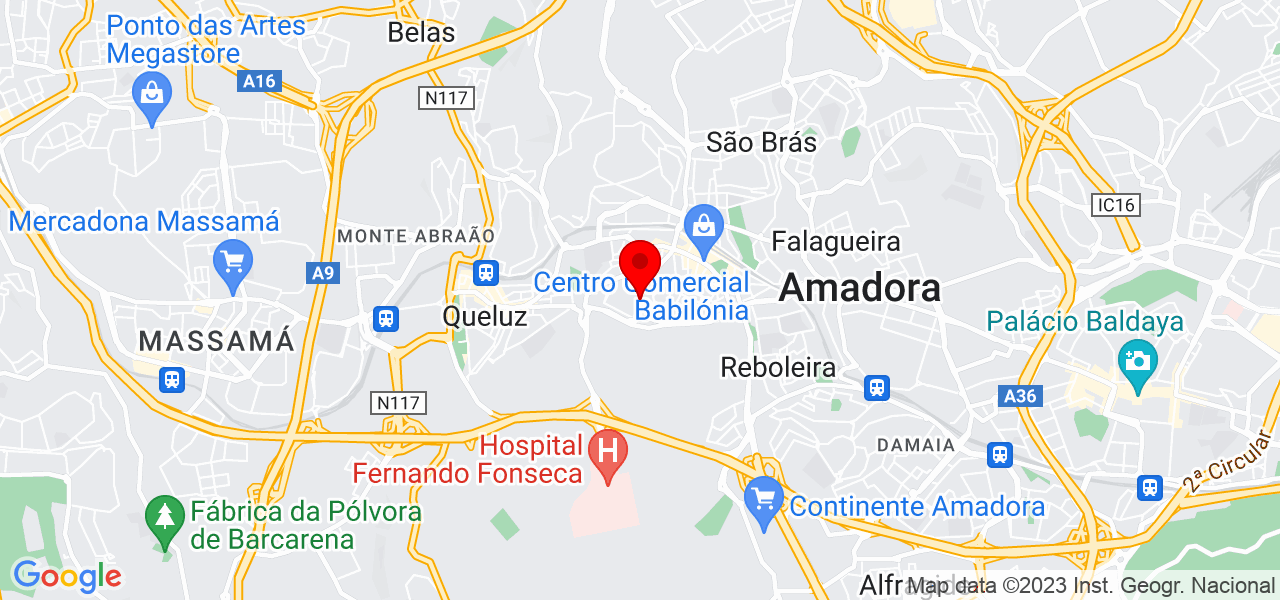 M&atilde;e de pet - Lisboa - Amadora - Mapa