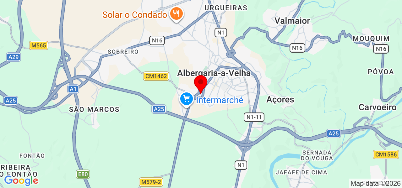 Radiação Solar - Eletricidade e Equipamentos Elétricos - Aveiro - Albergaria-a-Velha - Mapa