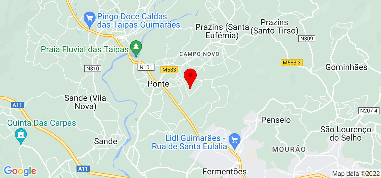 Raquel ribeiro - Braga - Guimarães - Mapa