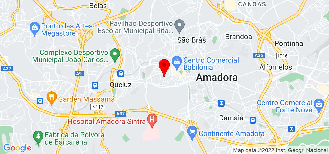 Alexandra C&acirc;ndido - Lisboa - Amadora - Mapa