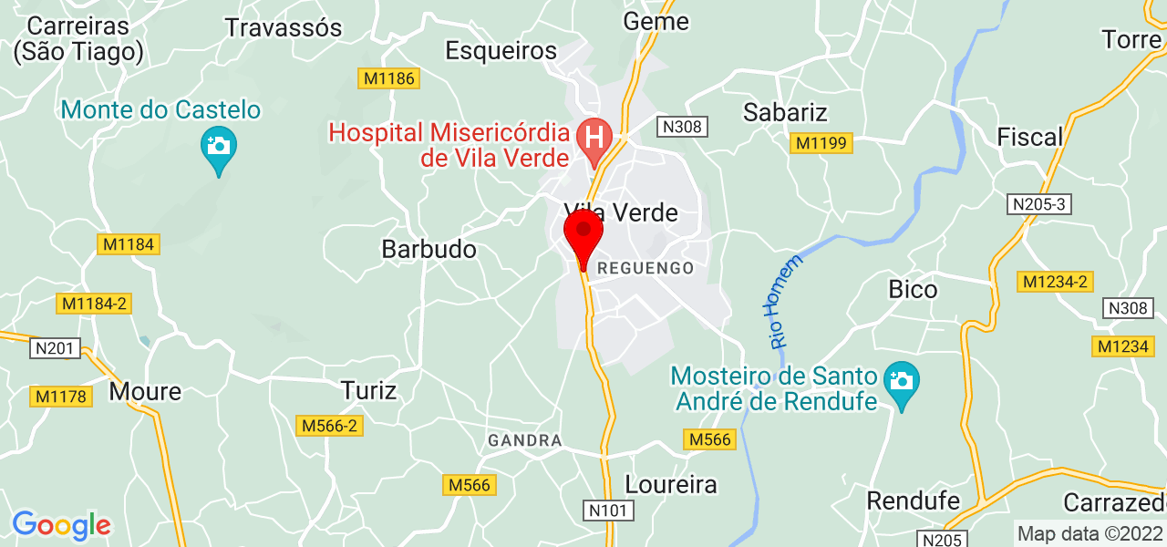 In&ecirc;s  Cunha - Braga - Vila Verde - Mapa