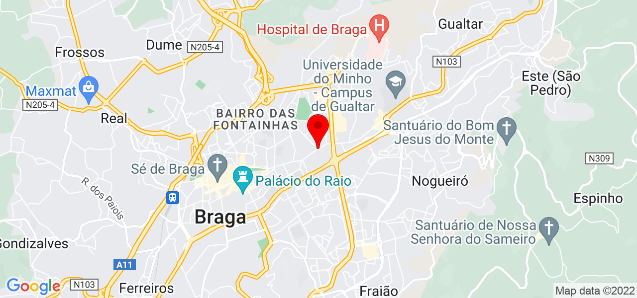 Azeituna - Universidade do Minho - Braga - Braga - Mapa