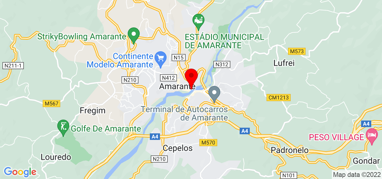 Ana - Porto - Amarante - Mapa