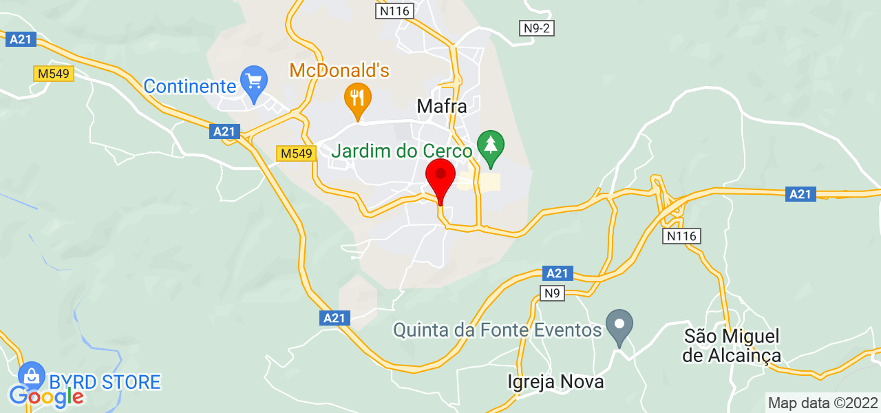 Jo&atilde;o Fernandes - Lisboa - Mafra - Mapa