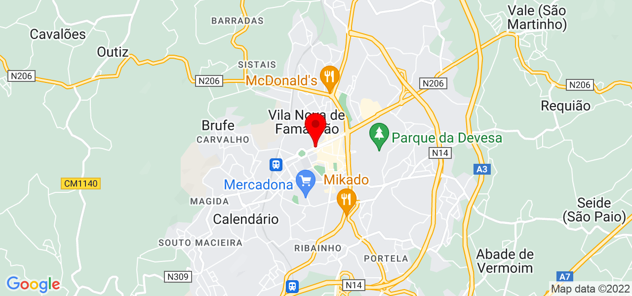 Gra&ccedil;a Fernandes - Braga - Vila Nova de Famalicão - Mapa