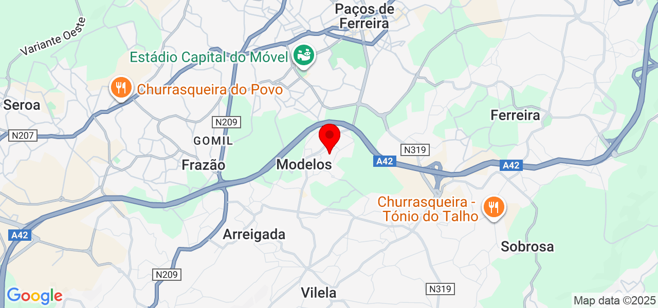 Eugenia Alves - Porto - Paços de Ferreira - Karte