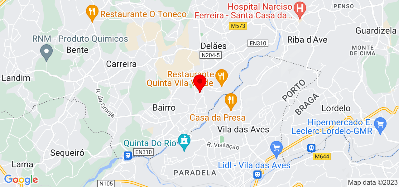 C&aacute;tia Silva - Braga - Vila Nova de Famalicão - Mapa