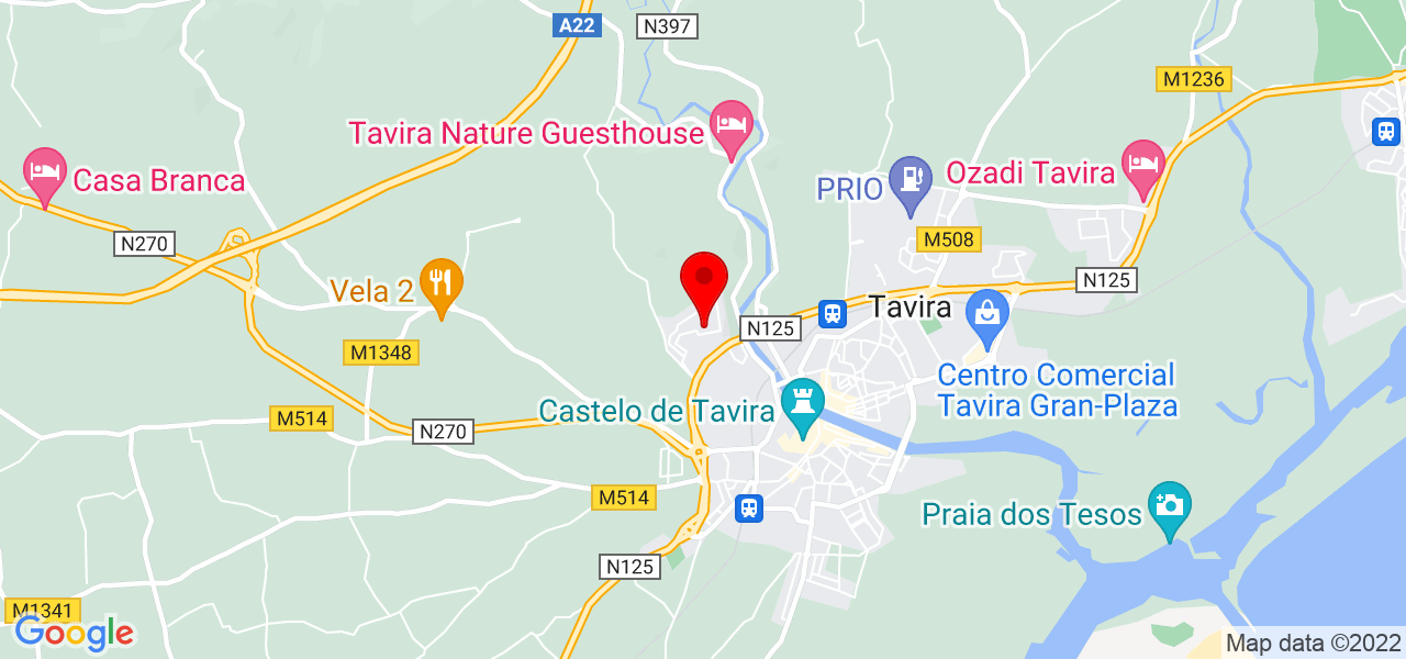 ana horta - Faro - Tavira - Mapa
