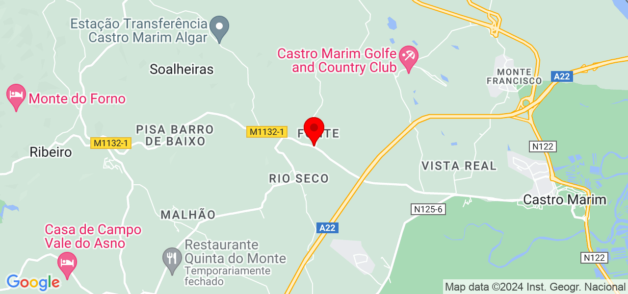 Regina do Rocio - Faro - Castro Marim - Mapa