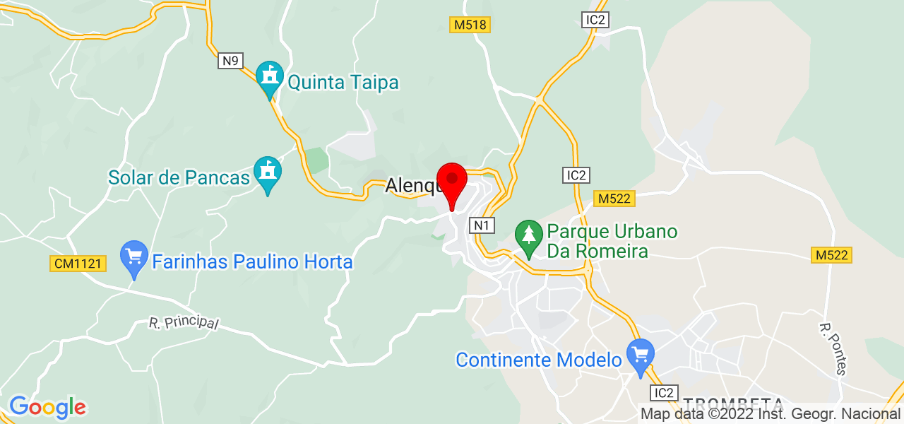 P&aacute;teo Velho - Lisboa - Alenquer - Mapa