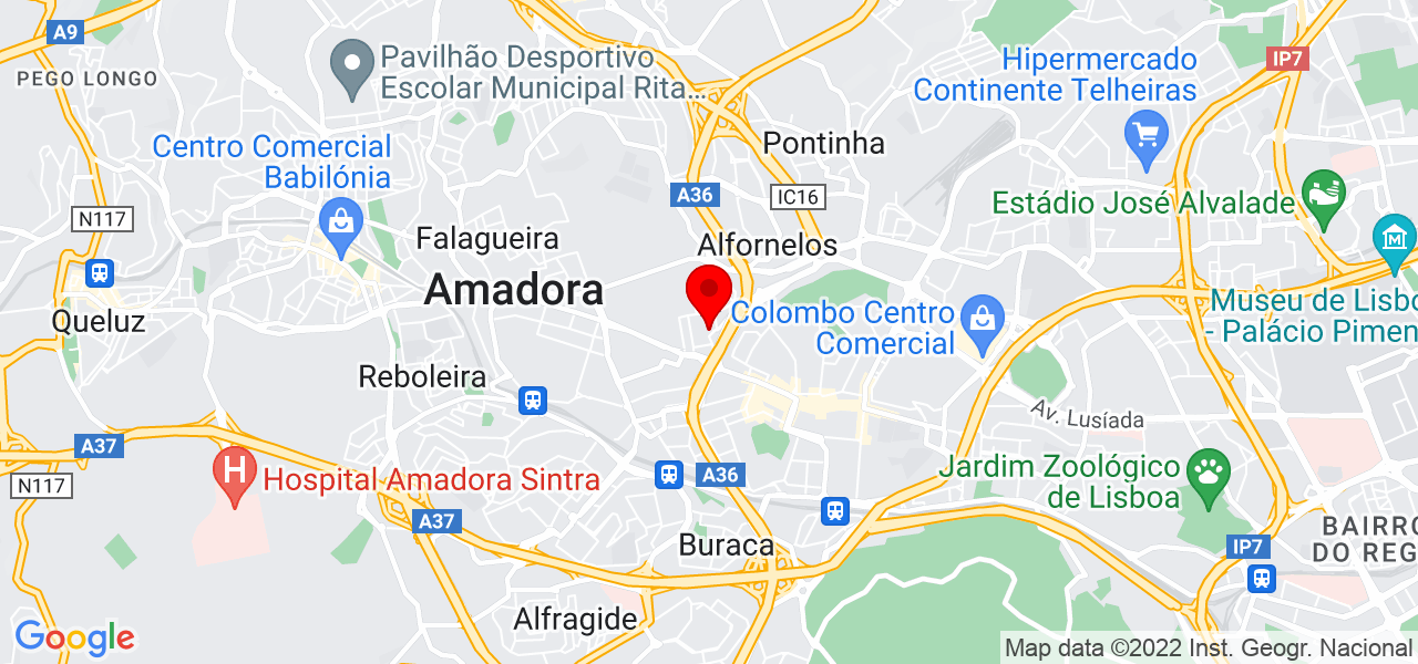 Elineyda Freitas Cavalcante - Lisboa - Amadora - Mapa