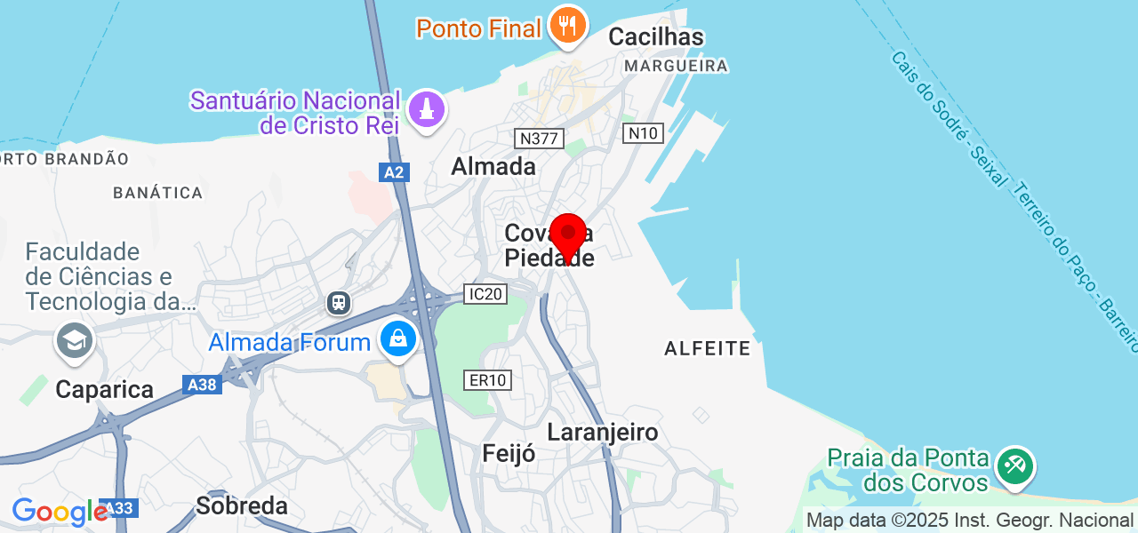 Felipe Maciel - Setúbal - Almada - Map