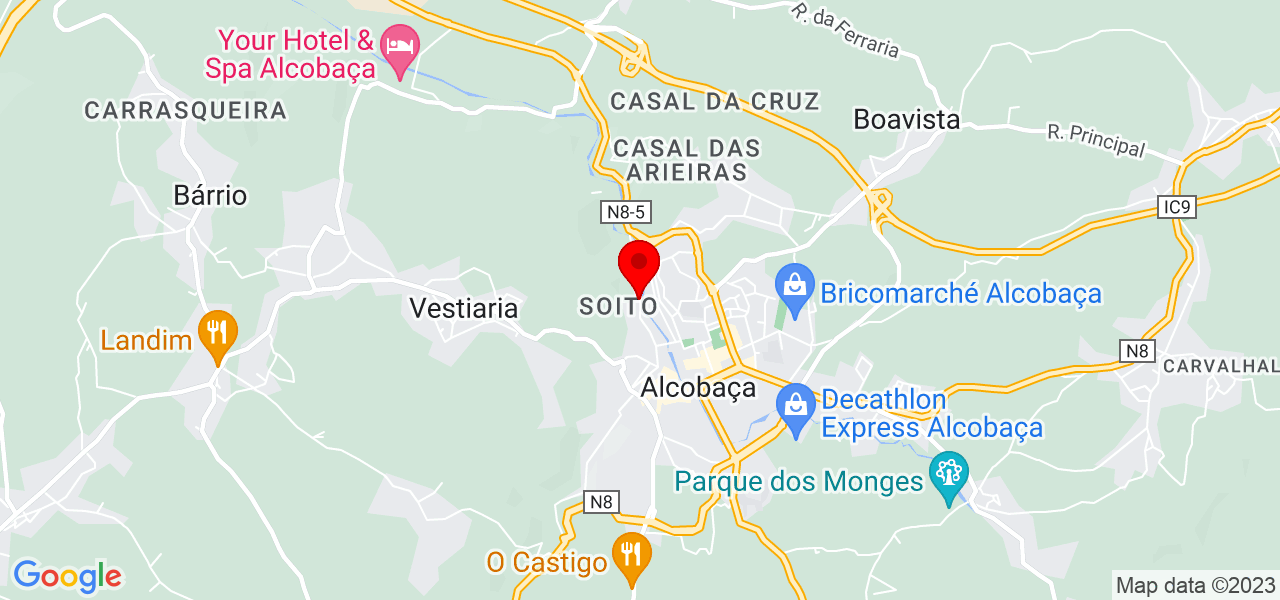 O.D.Pneus - Leiria - Alcobaça - Mapa