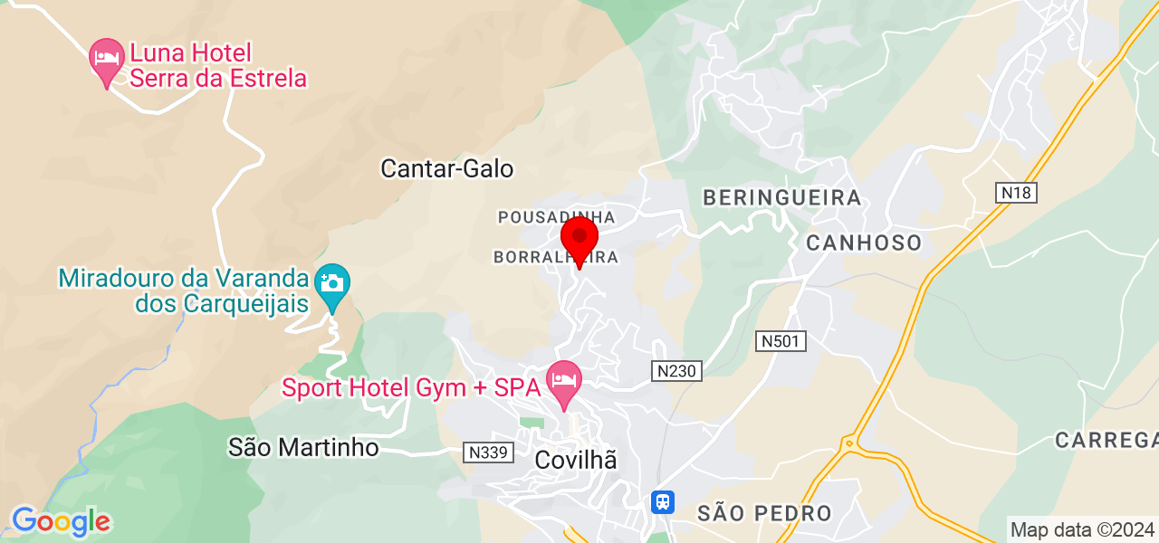 Bijasmim - Castelo Branco - Covilhã - Mapa