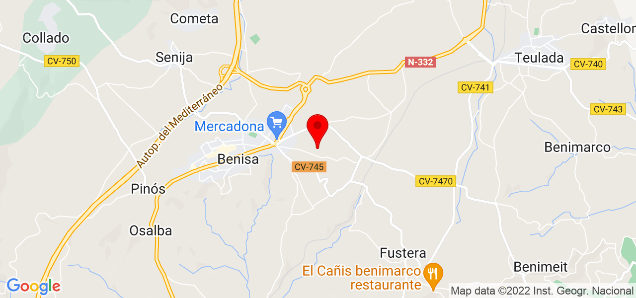 Houmani Pintors - Comunidad Valenciana - Benissa - Mapa