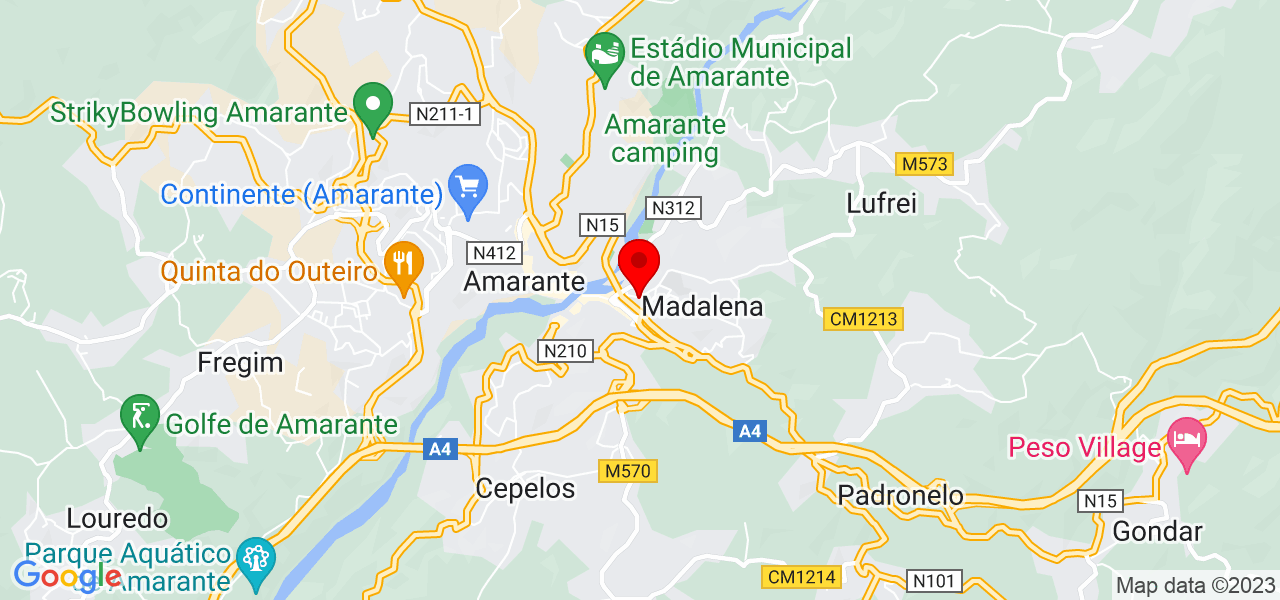 T&eacute;cnica de sa&uacute;de, servi&ccedil;os de limpezas - Porto - Amarante - Mapa