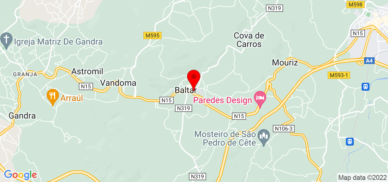 Joaquim V&iacute;tor Barbosa Moreira - Porto - Paredes - Mapa