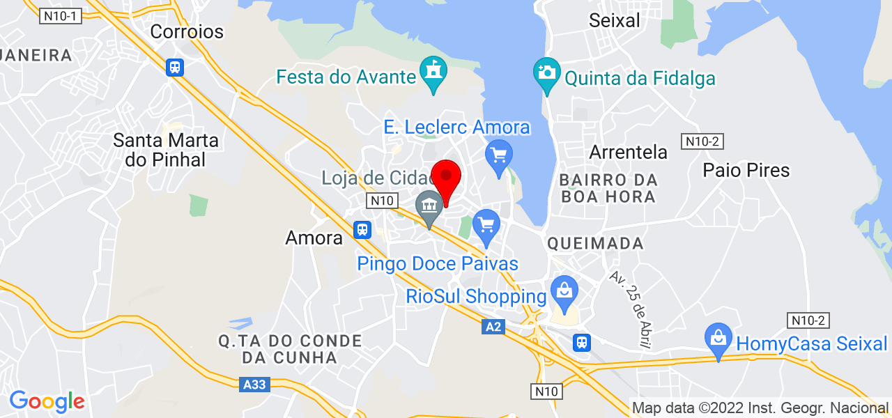 Oliveira - Setúbal - Seixal - Mapa